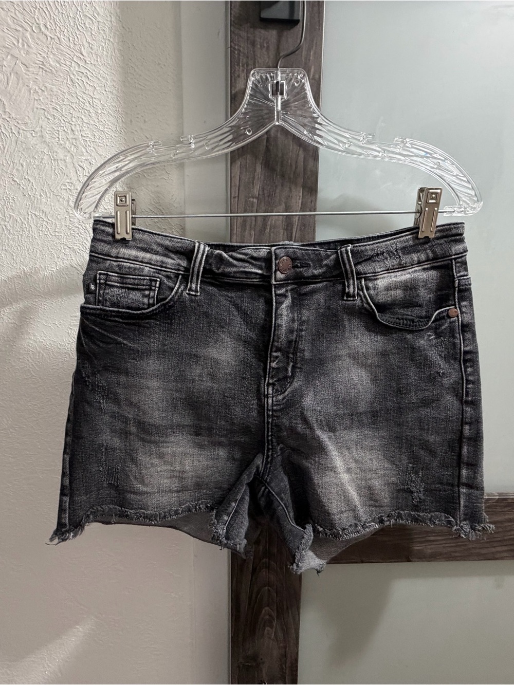 Judy Blue Faded Black Denim Cutoff Shorts